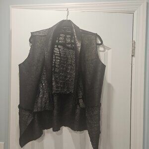 Reversible velour/suede jacket vest